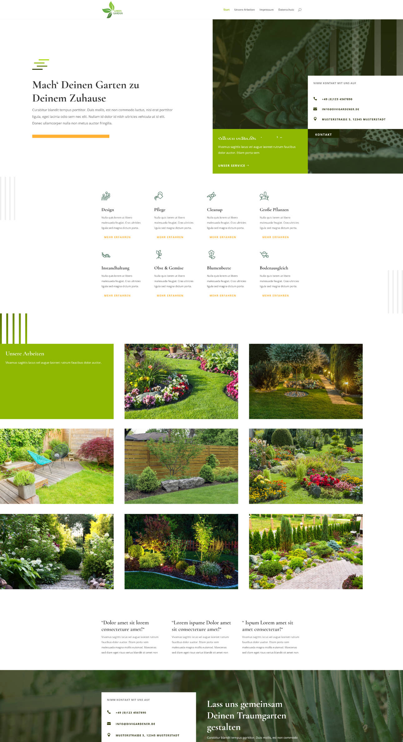 Screenshot Garten Site